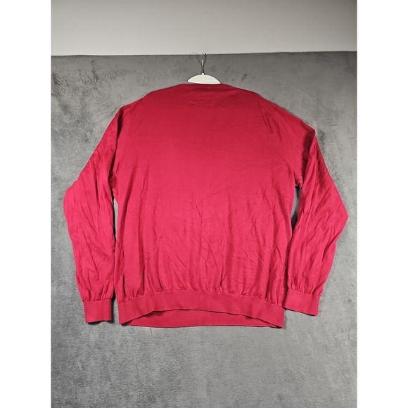 Brooks Brothers Country Club V Neck Sweater Sea Island Cotton Red Mens XL - Picture 9 of 9
